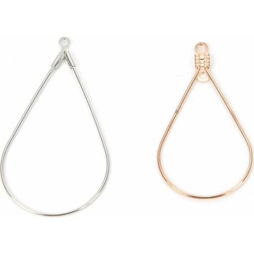 20Pcs 43X23mm Coppers White K/Rose Gold Water droplets Pendant Jewelry Findings Charm Pendant Connector For DIY Jewelry Making