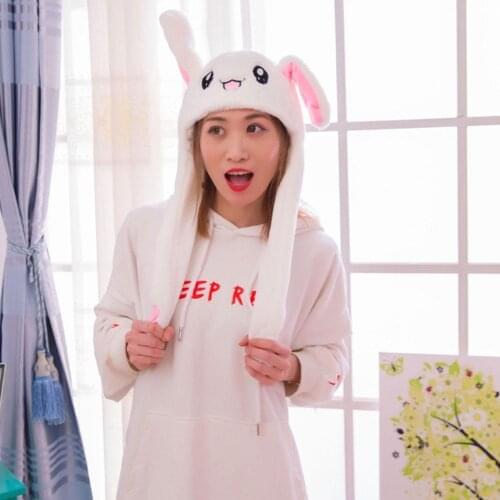 Fashion Rabbit Hat Ear Moving Jumping Hat With Lamp Preppy Style Cap Good Toys Girls For Women Sale Hat Funny Rabbit Gift H N4G0
