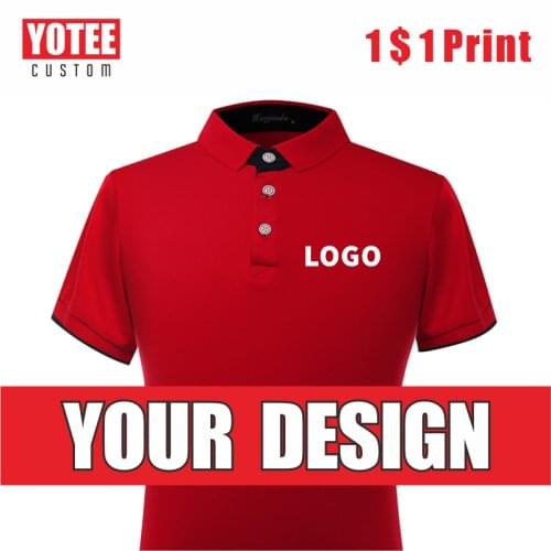 YOTEE Summer Mens Short-Sleeved POLO Shirt LOGO Customization Company Brand Logo Embroidery/Printing Cotton T-Shirt Custom