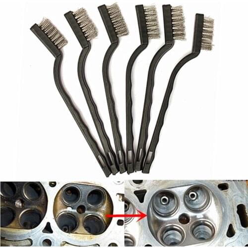 6pcs/set New Stainless Steel Brush Set Small Cleaning Brushes Wire Rust Sparks Wheels Scrub Tool 17cm Щетка