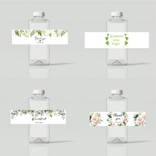 Custom Water Bottle Stickers Green Wedding Water Bottle Labels-green And White Custom Water Bottle Labels, Personalized Water Bo