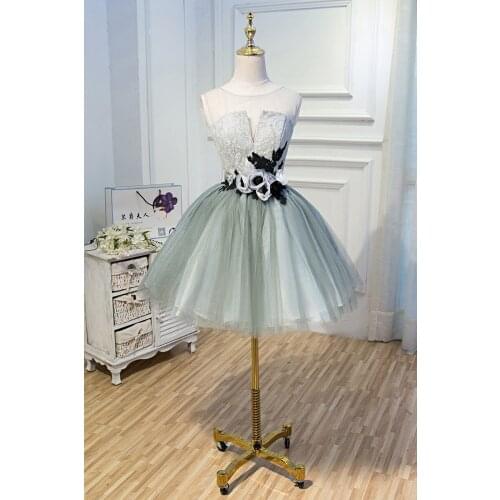 Real lace embroidery sing/dance dress/bowknot waist/stage performance/stuido/tutu dress/can customs size