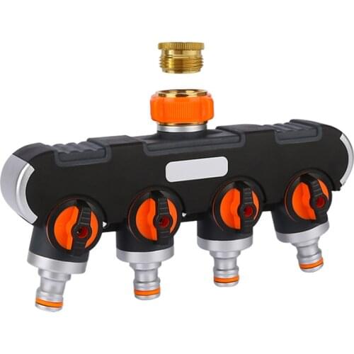 Diverter Valve Bath Mixer Tap 4-Way Adapter Connector EU Multifunctional Drip Irrigation Hose Water Distribution Controller