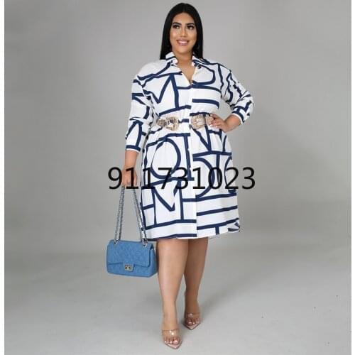 3XL 4XL Plus Size Clothes 2021 New Fashion African Shirt Dresses For Womens Clothing Summer Autumn Print Midi Dress Big Size