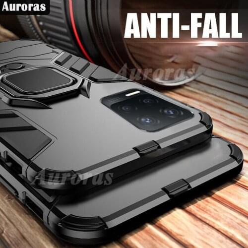 Auroras Shockproof Armor Case For Realme 8 5G Case Finger Ring Magnetism Holder Case For Realme 8 Pro Cover Narzo 30 5G