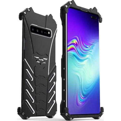 R-JUST Luxury Aluminum The Bat Metal Phone Case For Samsung Galaxy S10 5G S10e Back Cover Bat Hard Cover Case For S10 5G plus