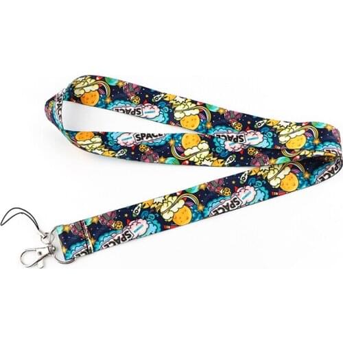 Universe Planet Space Neck Strap Lanyards ID badge card holder keychain Mobile Phone Strap Gift Ribbon webbing necklace