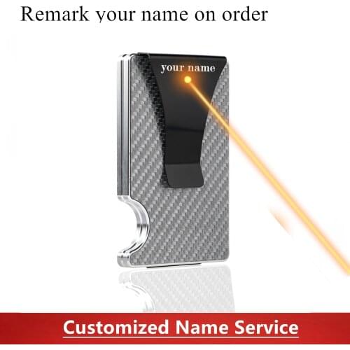 SEMORID Individual Customized New Men‘s Minimalist Wallet Rfid Blocking for Men Carbon Fiber Wallet Aluminum Credit Card Holder