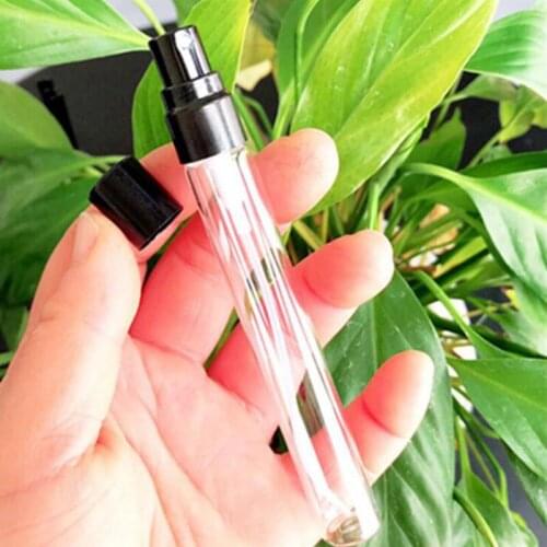 Spray Atomizer Perfume Long Cylinder Shape Glass Perfume Bottle Refillable Empty Bottle Travel Cosmetic Containers 25pcs/lot