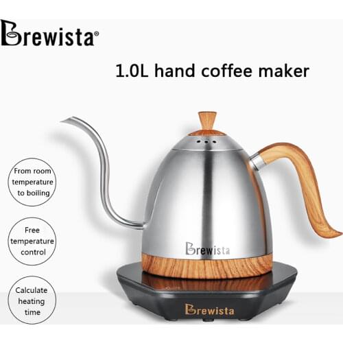Brewista Gooseneck Kettle Coffee Pot Fine Mouth Pour Over Coffees Tea Kettle Brew Coffee Pot Thermostatic Digital Kettles 600ml
