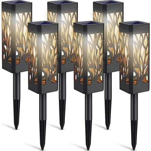 Outdoor Solar Lamp, 6 Pack Garden powered patio with warm white LED lights, waterproof Decorative
