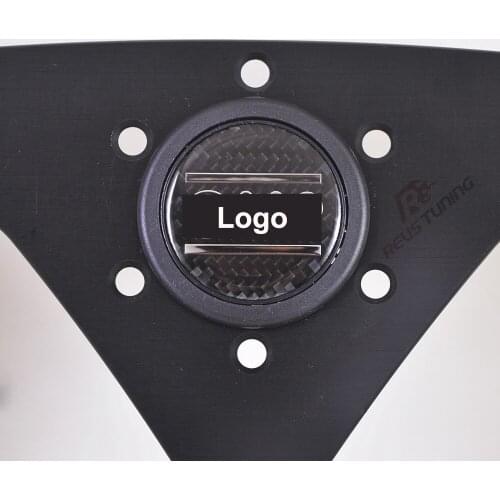 Universal Carbon Filber Look Sport Racing Drift Rally Car Steering Wheel Horn Button Push Cover Switch With Screws