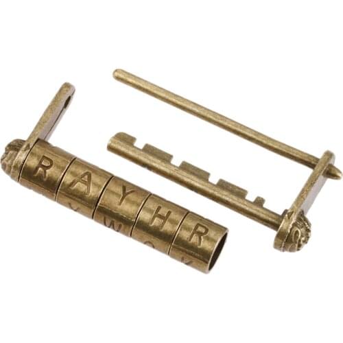 1Pc Antique Chinese Old Password Padlock Jewelry Chest Wooden Box Lock Padlock for Suitcase Drawer Cabinet Door Hardware Locks