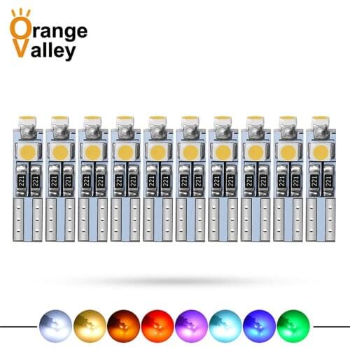 10Pcs Big Promotion T5 3 LED 1210 3528 SMD Pure White Car Auto Dashboard Gauge Lights Signal Bulbs DC12V