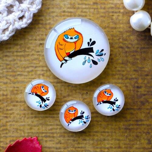 12mm 25mm 14mm 16mm 18mm 20mm Photo Glass Cabochons Round Cameo Set Handmade Settings Sloth 03