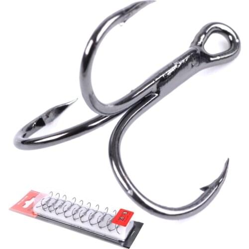 Fishing Hook Black Nickel High Carbon Steel Overturned Treble Hooks 2#-4#15pcs 6#-10#20pcs Hard Lure Triple Hook Fishing Tackle
