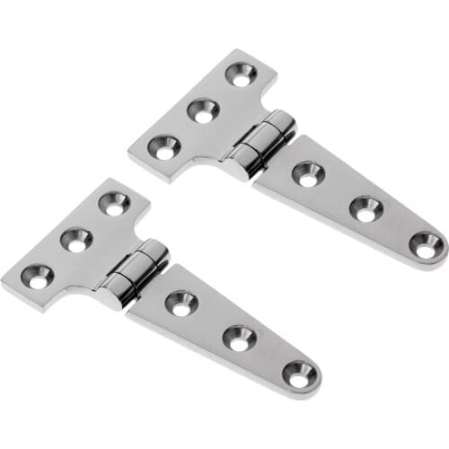 2x 100mm T Hinge Cabinet Shed Door Wooden Gate Case Tee Strap Hinge Hardware