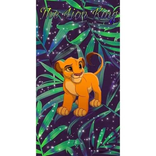 3D Cartoon Cute Lion King Simba Stitch Bath Towel Baby Swimming Beach Towel Soft Washcloth 70x140cm Boys Girls Gift Newest