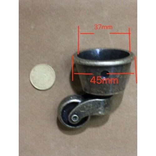 4pcs/Lot H:58MM Wheel Diameter:25mm Retro Bronze Alloy Universal Casters European Furniture Sofa Piano Wheel Pulley