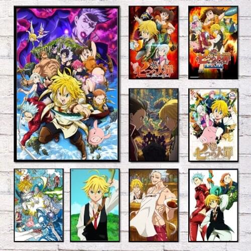 DIY 5D Diamond Painting Full Round Mosaic Japanese Anime THE Seven Deadly Sins Diamond Embroidery Picture Home Decor Gift