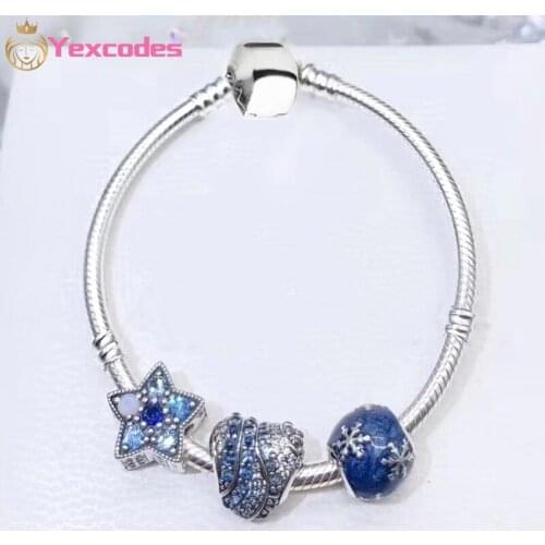 Blue Dot Rhinestone Love Lady Bracelet, European and American Fashion Simple DIY Beautiful Lady Jewelry, Brand Bracelet Gifts