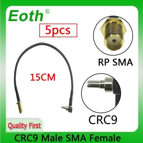5pcs SMA Female Jack to TS9 Male Right Angle Pigtail Coaxial Cable Antenna