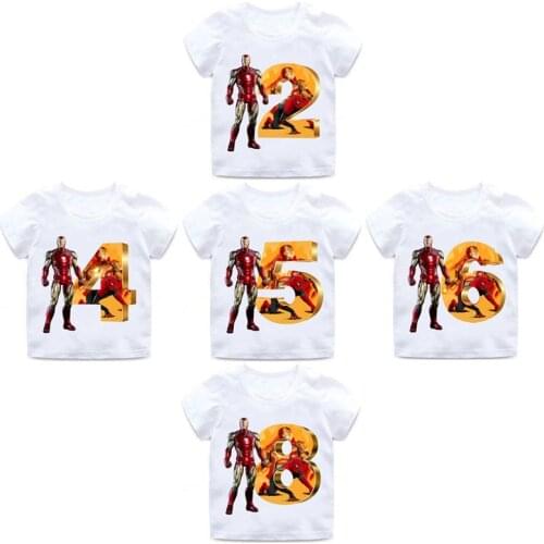 Marvel Graphic Tee Iron Man Aesthetic T Shirt Spiderman Shirts Boys Clothing Tops Birthday Superhero Print Digital Short Sleeve