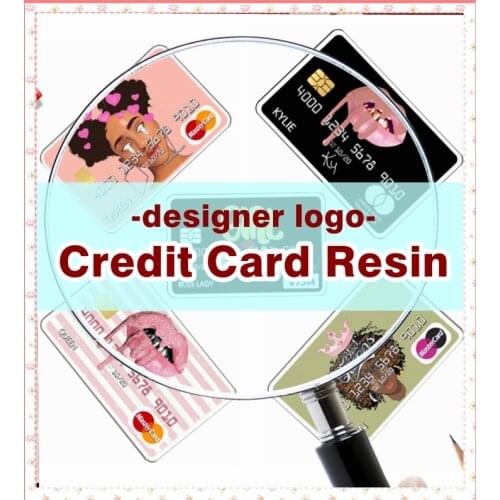 Custom Logo Designer Credit Card Planar Resin 30Pcs of Each One for DIY Bracelet Decorations