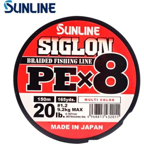 100% Original SUNLINE SIGLON PE 8 Strands 150M/165Y Light Green Braided Fishing Line Made in Japan Suitable for Many Methods