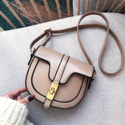 Fashion Crossbody Bags For Women Saddle Bags PU Leather Shoulder Messenger Bags Semi-circle Handbags French Niche Design Bag