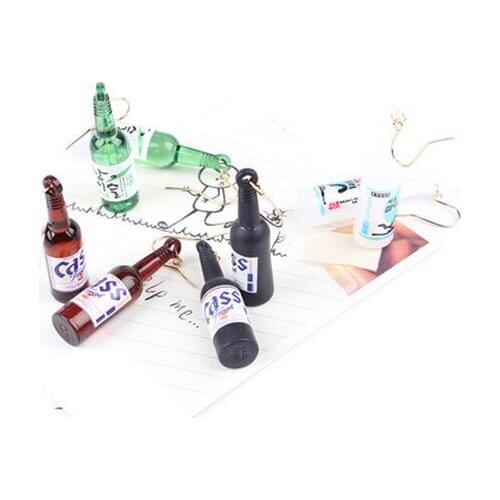 Fashion Jewelry New Design Acrylic Beer Bottles Design Earrings For Women Girl Gift