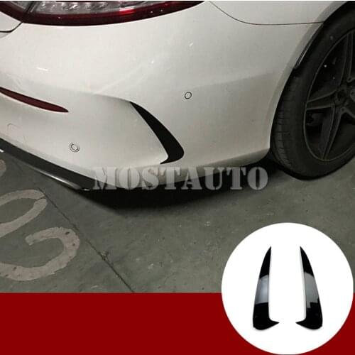 For Benz C Class Coupe C205 Black Rear Bumper Spoiler Air Vent Trim Cover 2015-2019 2pcs Car Accessories Interior Car Decor