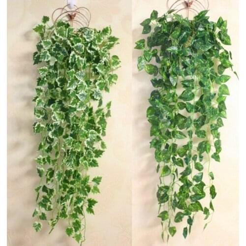 2019 NEW Eco-friendly Artificial Green Wall mounted Decor Flower Vine Rattan Home Decoration
