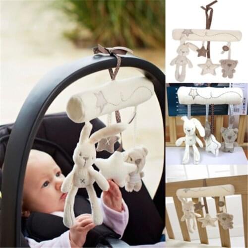 2020 New Style Fashion Baby Crib Stroller Bed Music Rattle Hanging Bell Rabbit Bear Star Toys Baby-car Bear