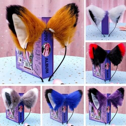 Maid Animal Beast Ear Headwear Hair Hoop Props Simulation Anime Cosplay Cute Plush Cat Fox Ears KC Headband Hair Accessories