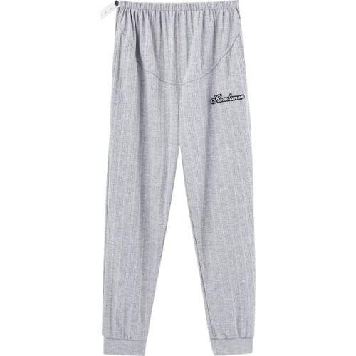 Pregnant woman pajamas autumn cotton long pants Japanese style simple elastic waist casual large size women home sleep bottoms