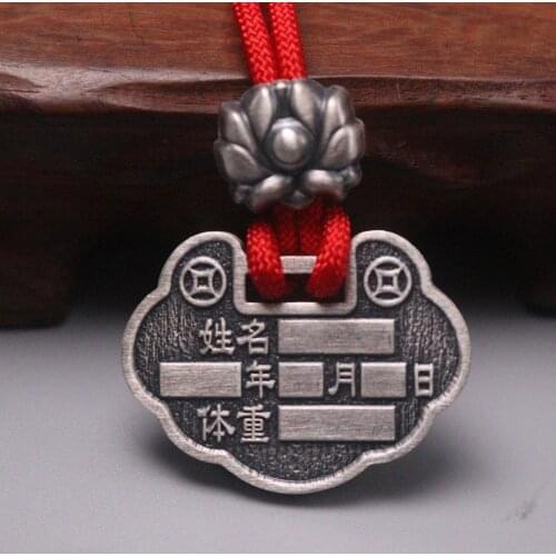 Real Silver 999 Pendant Blessing For Women Baby Pendant Lucky Longevity Lock Can be Lettering