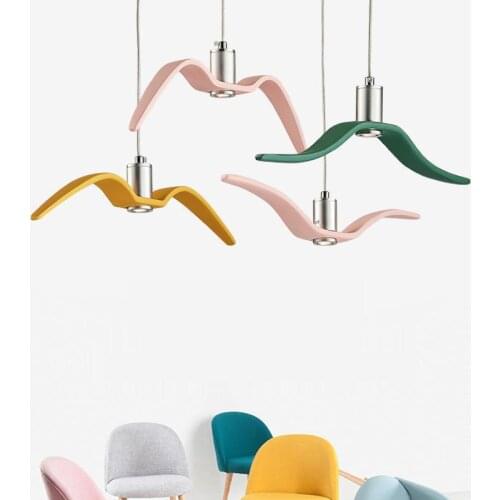 Nordic Simple Led Color Seagull Bird Chandelier Dining Room Living Room Hallway Balcony Bar Window Seagull Chandeliers