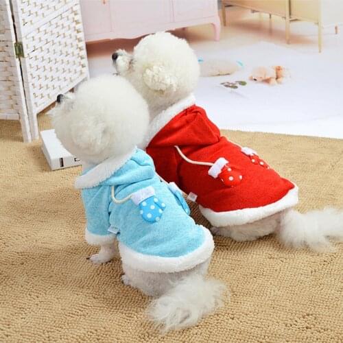 XL Hooded Dog Clothes Plus Velvet Warm Dog Jacket Coat Cute Hand Socks Design Pet Dog Winter Christmas Clothing Ubrania Dla Psa