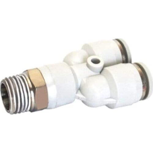 Y-type Threaded Three-way Quick Plug Connector Pneumatic Quick Connector PX Air Pipe Cylinder Solenoid Valve Connector White