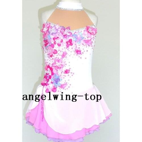 Ice skating clothes for competition girls figure skating clothing custom size women ice figure skating clothing free shipping