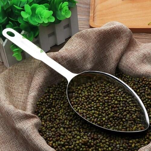 Stainless Steel Oval 1 Cup Measuring Scoop Ice Cream Tea Food Measuring Scoop Multifunctional Measuring Scoop for Dry Liquid