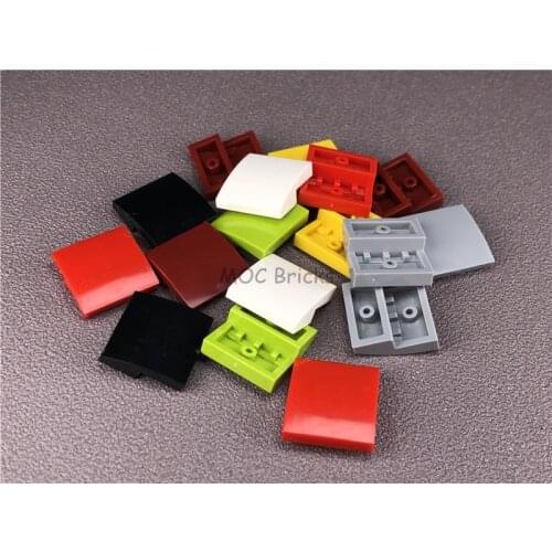 100pcs/lot MOC Bricks 15068 Curved Slope Brick 2x2 White Red Black Apple green DIY Educational Building Blocks Toys kids gifts