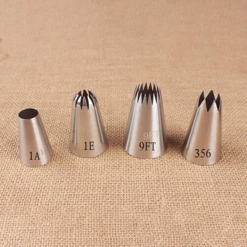 1A#1E#356#9FT Rose Flower Icing Piping Nozzle For Confectionery Cream Decorating Tips Pastry Nozzle Cookies Cake Mold For Baking