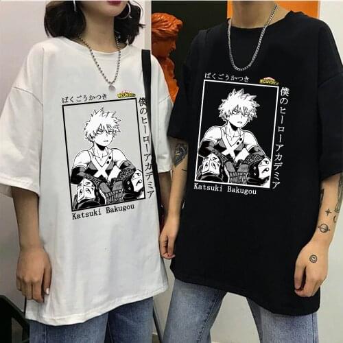 2021 Anime Bakugou Katsuki My Hero Academia T Shirt Unisex Men Summer T-shirt Anime Tees Harajuku Blouses