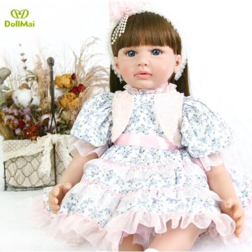 24" Silicone Reborn Toddler Baby Doll Toys 60cm bebe Princess reborn vinyl babies girl doll gift for children birthday gift