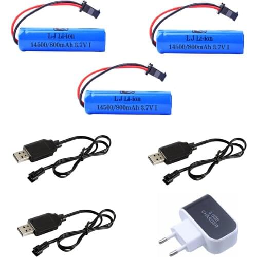 3.7V 800mah Lipo Battery 14500 and charger For C2 D828 RC Stunt Dump Car Toy Accessory 3.7V 14500 Li-ion battery with SM-2P Plug