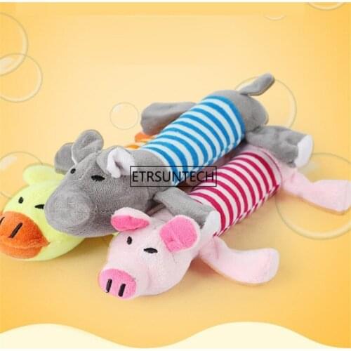 50pcs Cute Pet Dog Cat Plush Squeak Sound Dog Toys Funny Chew Molar Toy Fit forll Pets Elephant Duck Pig