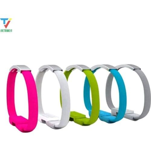 500pcs/lot Mini Portable Noodle Usb Charger Cable Sync Data Bracelet Wrist Band Charger for IPhone 8 7 Samsung Galaxy HTC LG