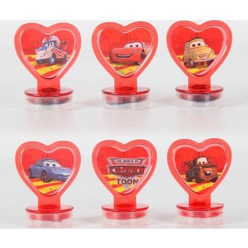 6pcs Car DIY Cartoon Gift Seal Stamper Teacher Stamp Set Craft Stamps Stationery Kids Party Supplies Gifts Girls Favors